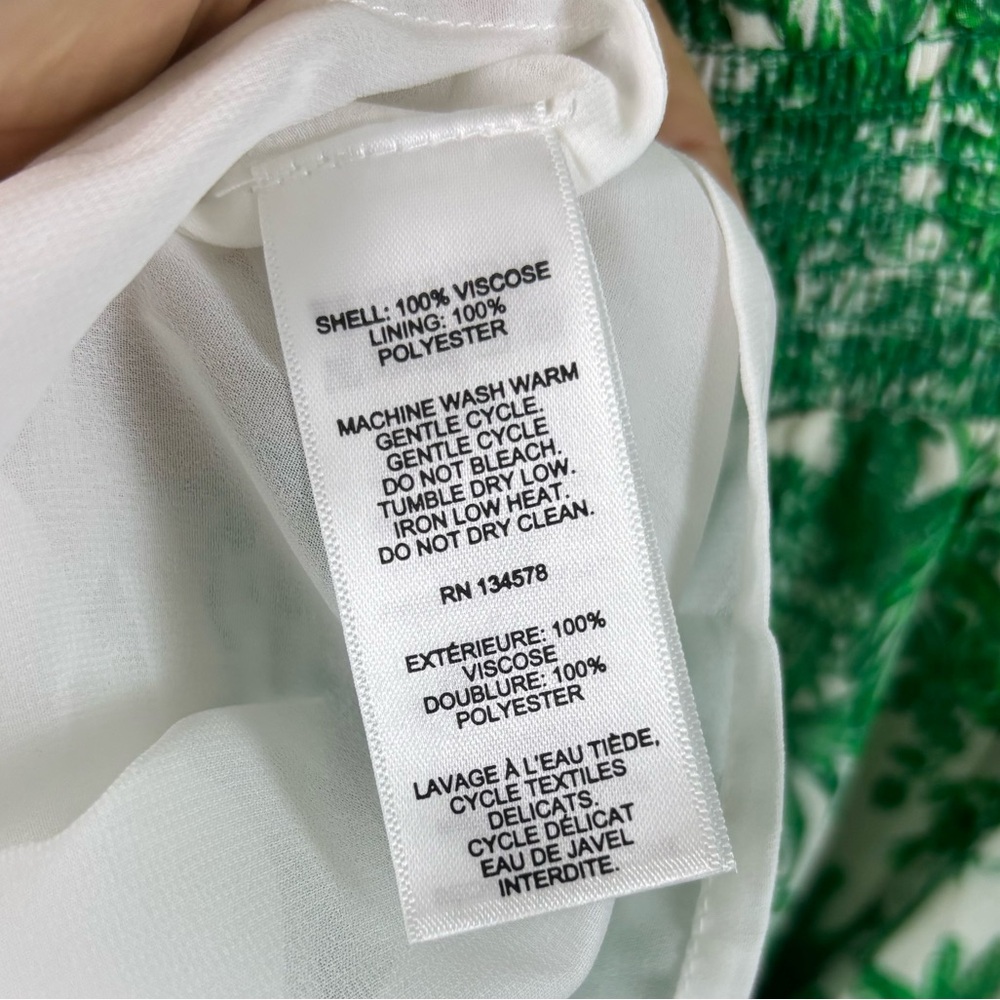 Vineyard Vines S Marthas Vineyard Tropical Toile Tie-Neck Midi Dress Green/White - Picture 13 of 16